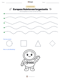 Europese Ruimtevaartorganisatie afdrukbare werkblad voorbeeld