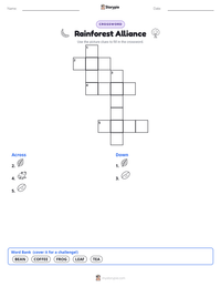 Rainforest Alliance printable worksheet preview