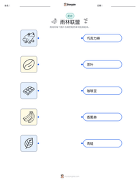 雨林联盟 可打印工作表预览