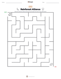 Rainforest Alliance printable worksheet preview