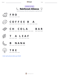 Rainforest Alliance printable worksheet preview