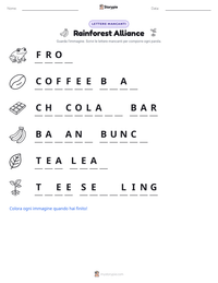 Anteprima della scheda stampabile di Rainforest Alliance