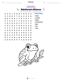Rainforest Alliance printable worksheet preview
