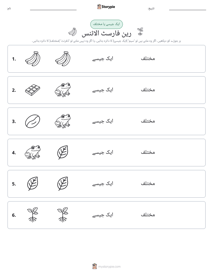 ایک جیسا یا مختلف