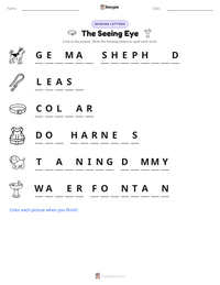 The Seeing Eye printable worksheet preview