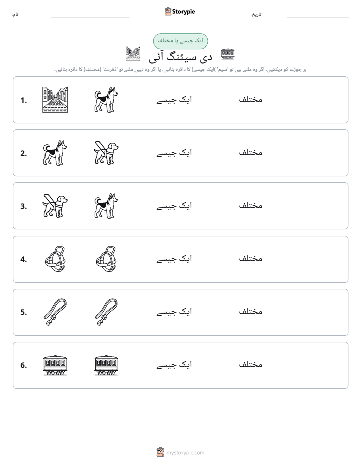 ایک جیسا یا مختلف