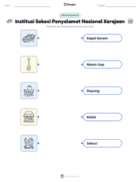 Prabaca lembar kerja cetak Institusi Sekoci Penyelamat Nasional Kerajaan