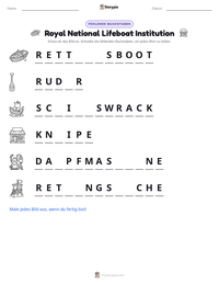 Royal National Lifeboat Institution druckbare Arbeitsblatt Vorschau