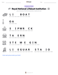 Royal National Lifeboat Institution printable worksheet preview
