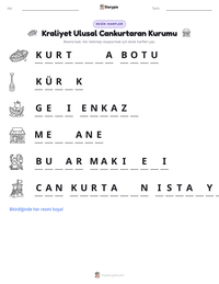 Kraliyet Ulusal Cankurtaran Kurumu yazdırılabilir çalışma sayfası önizlemesi
