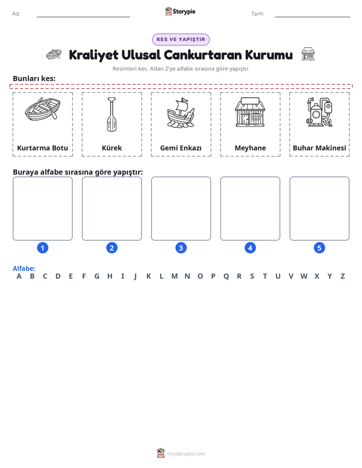 Kes & Yapıştır Alfabe