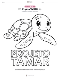Prévia da folha de atividades imprimível Projeto TAMAR