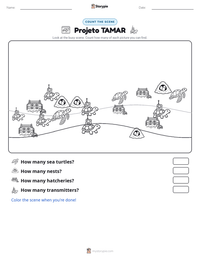 Projeto TAMAR printable worksheet preview