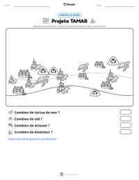 Aperçu de la feuille de travail imprimable Projeto TAMAR