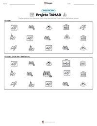 Projeto TAMAR printable worksheet preview