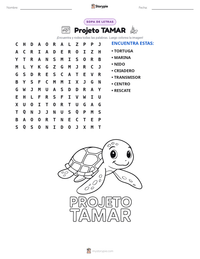 Vista previa de la hoja de trabajo imprimible de Projeto TAMAR