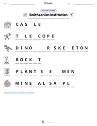 Smithsonian Institution printable worksheet preview