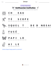 Aperçu de la feuille de travail imprimable Smithsonian Institution