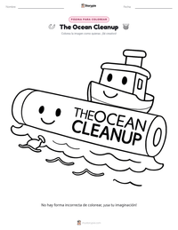 Vista previa de la hoja de trabajo imprimible de The Ocean Cleanup