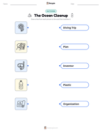 The Ocean Cleanup printable worksheet preview