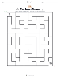 The Ocean Cleanup printable worksheet preview