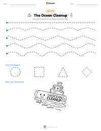 The Ocean Cleanup printable worksheet preview