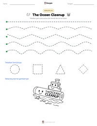 Prabaca lembar kerja cetak The Ocean Cleanup