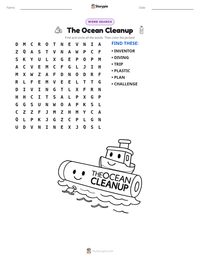 The Ocean Cleanup printable worksheet preview