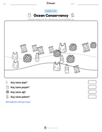 Ocean Conservancy yazdırılabilir çalışma sayfası önizlemesi