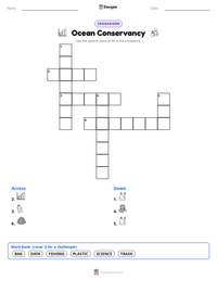 Ocean Conservancy printable worksheet preview