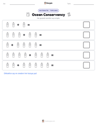 Ocean Conservancy yazdırılabilir çalışma sayfası önizlemesi