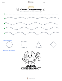 Ocean Conservancy printable worksheet preview