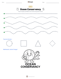 Aperçu de la feuille de travail imprimable Ocean Conservancy