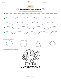 Prabaca lembar kerja cetak Ocean Conservancy