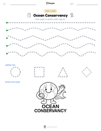 Ocean Conservancy yazdırılabilir çalışma sayfası önizlemesi