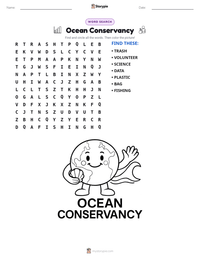 Ocean Conservancy printable worksheet preview