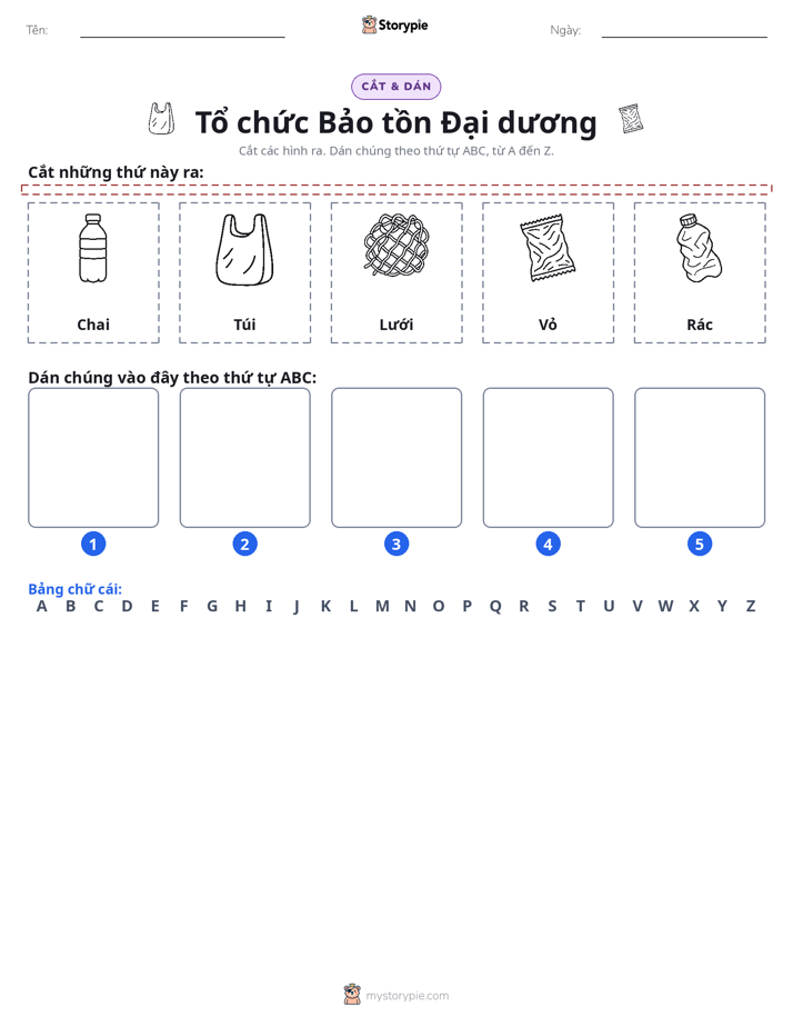 Cắt & Dán Chữ Cái