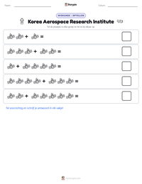 Korea Aerospace Research Institute afdrukbare werkblad voorbeeld