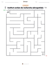 Aperçu de la feuille de travail imprimable Institut coréen de recherche aérospatiale
