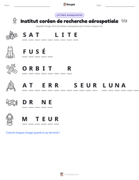 Aperçu de la feuille de travail imprimable Institut coréen de recherche aérospatiale