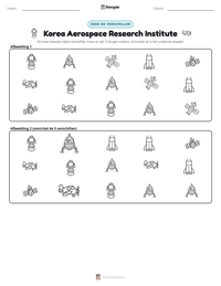 Korea Aerospace Research Institute afdrukbare werkblad voorbeeld