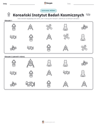 Podgląd drukowalnego arkusza ćwiczeń Koreański Instytut Badań Kosmicznych