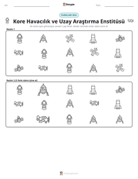 Kore Havacılık ve Uzay Araştırma Enstitüsü yazdırılabilir çalışma sayfası önizlemesi