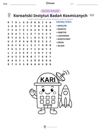 Podgląd drukowalnego arkusza ćwiczeń Koreański Instytut Badań Kosmicznych