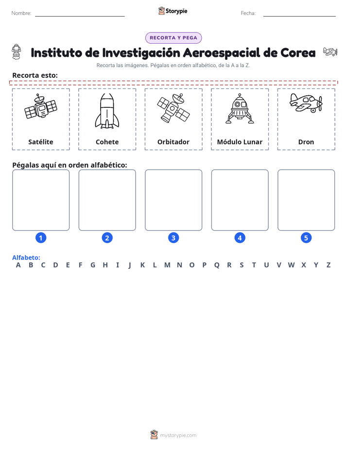 Cortar y Pegar el Alfabeto