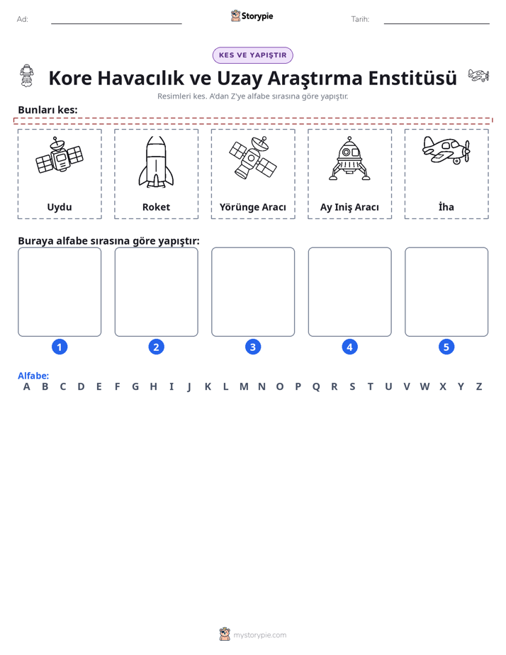 Kes & Yapıştır Alfabe