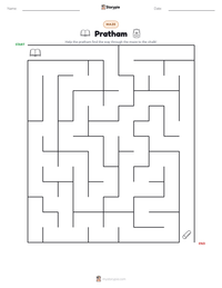 Pratham printable worksheet preview