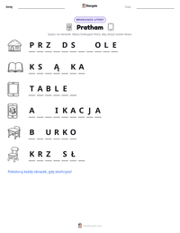Podgląd drukowalnego arkusza ćwiczeń Pratham