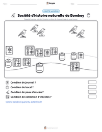 Aperçu de la feuille de travail imprimable Société d'histoire naturelle de Bombay