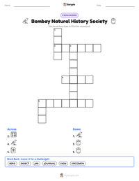 Bombay Natural History Society printable worksheet preview